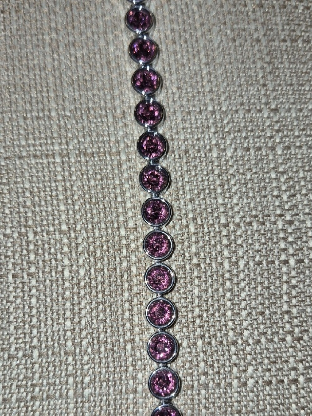 Touchstone Crystal Pink Crystal Bezel Tennis Bracelet - Picture 3 of 3